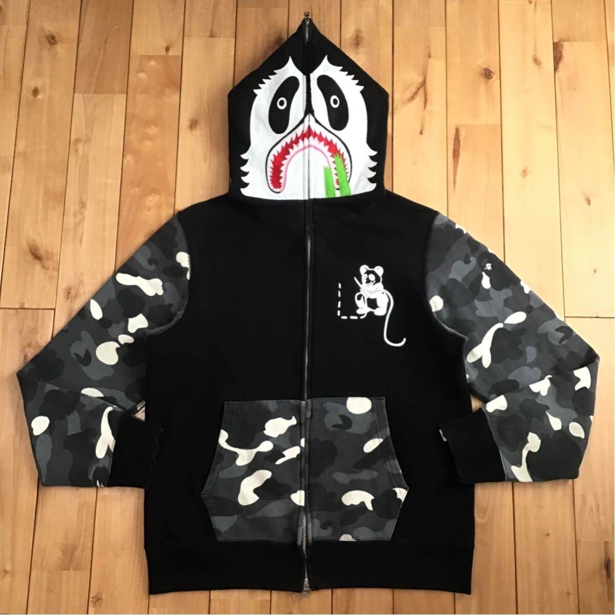 BAPE Glow in the Dark city camo panda full zip hoodie Black A Bathing Ape  Size M | eBay