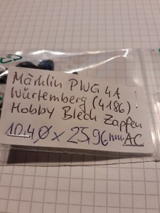 H0 Märklin AC Radsätze  , 4 Stück  Zapfenlager für 4 Achser Gepäckwagen Württb.