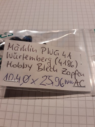 H0 Märklin AC Radsätze  , 4 Stück  Zapfenlager für 4 Achser Gepäckwagen Württb.