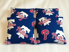 PHILADELPHIA PHILLIES CORNHOLE BEAN BAGS SET OF 4 TOP QUALITY TOSS GAME  