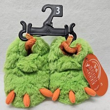 Wonder Nation Baby Boys' Green Claw Slippers Size 3 Fits 3-6 Months /New