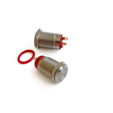 2 Pcs 12mm momentary push button switch Flat Head 250V metal