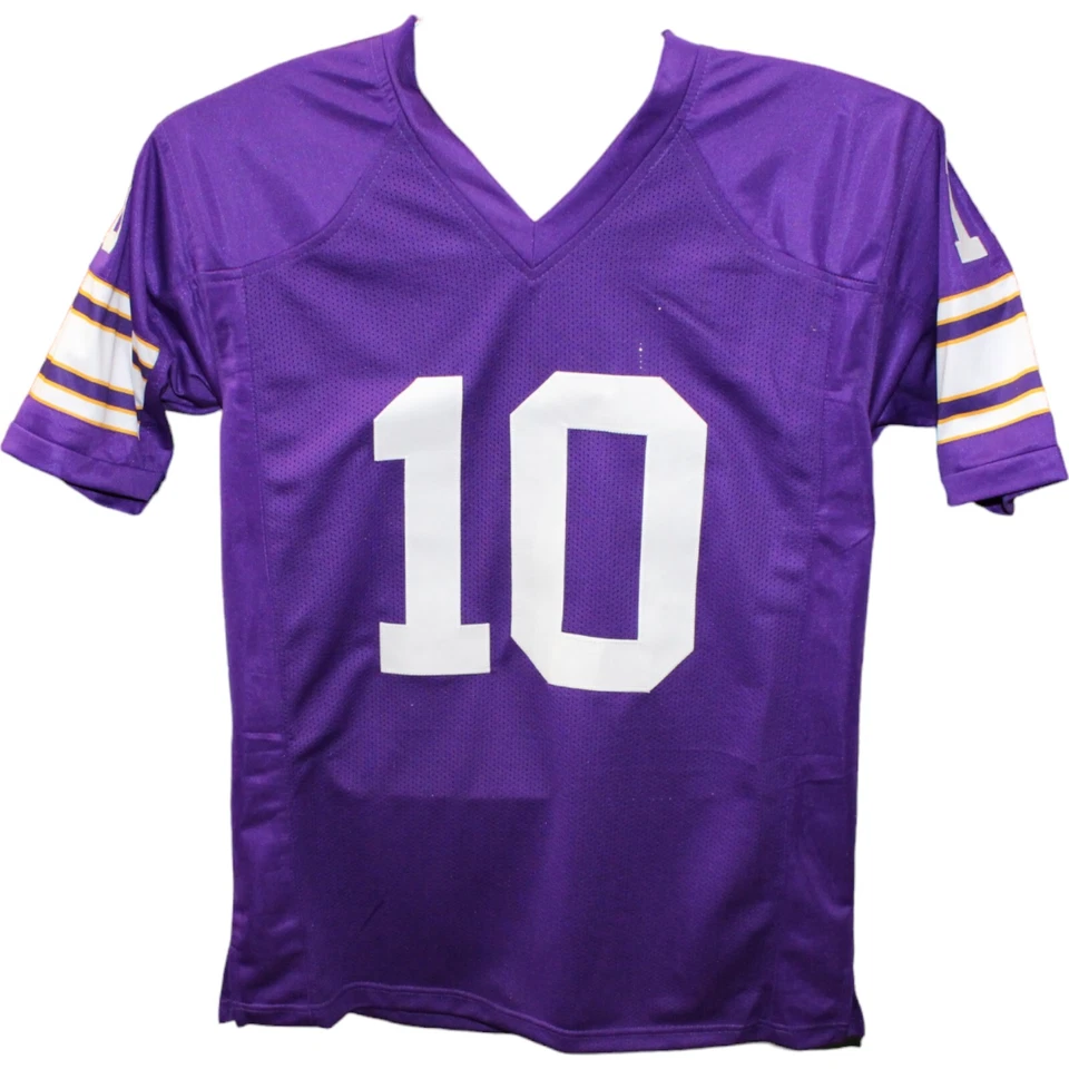 Fran Tarkenton Autographed/Signed Pro Style Purple HOF Jersey Beckett 44019 - Image 4 of 4