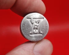 Vintage Aluminum Floral Initial "Y" Sealing Wax Stamp Seal - No Handle