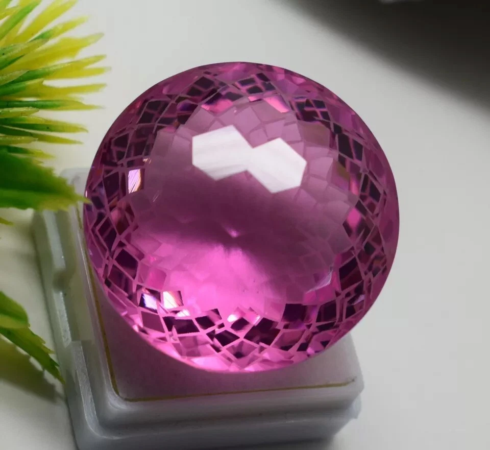 NUEVO Natural ENORME Corte Redondo Rosa Citrino 114 CT Mejor Piedra Preciosa Suelta Certificada Foto 4 de 4