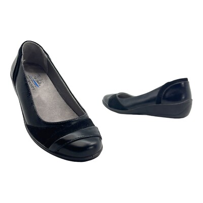 LIFE STRIDE Womens DIG Velocity Memory Foam Ballet Flats Comfort Wedge  BLACK
