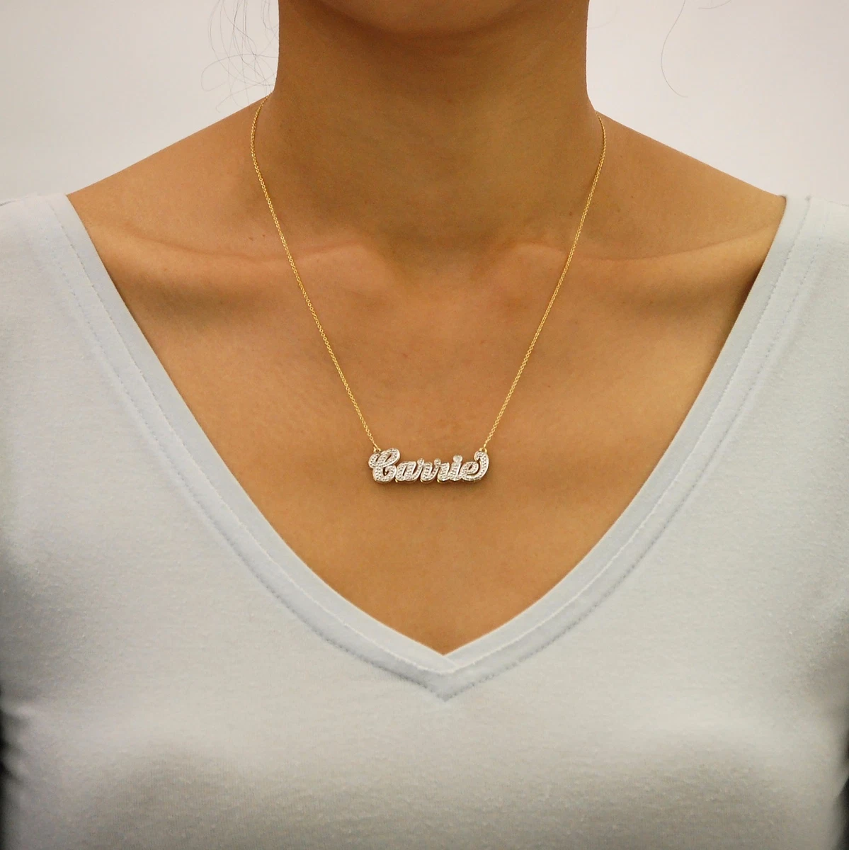 10k gold double plated on sale name necklace