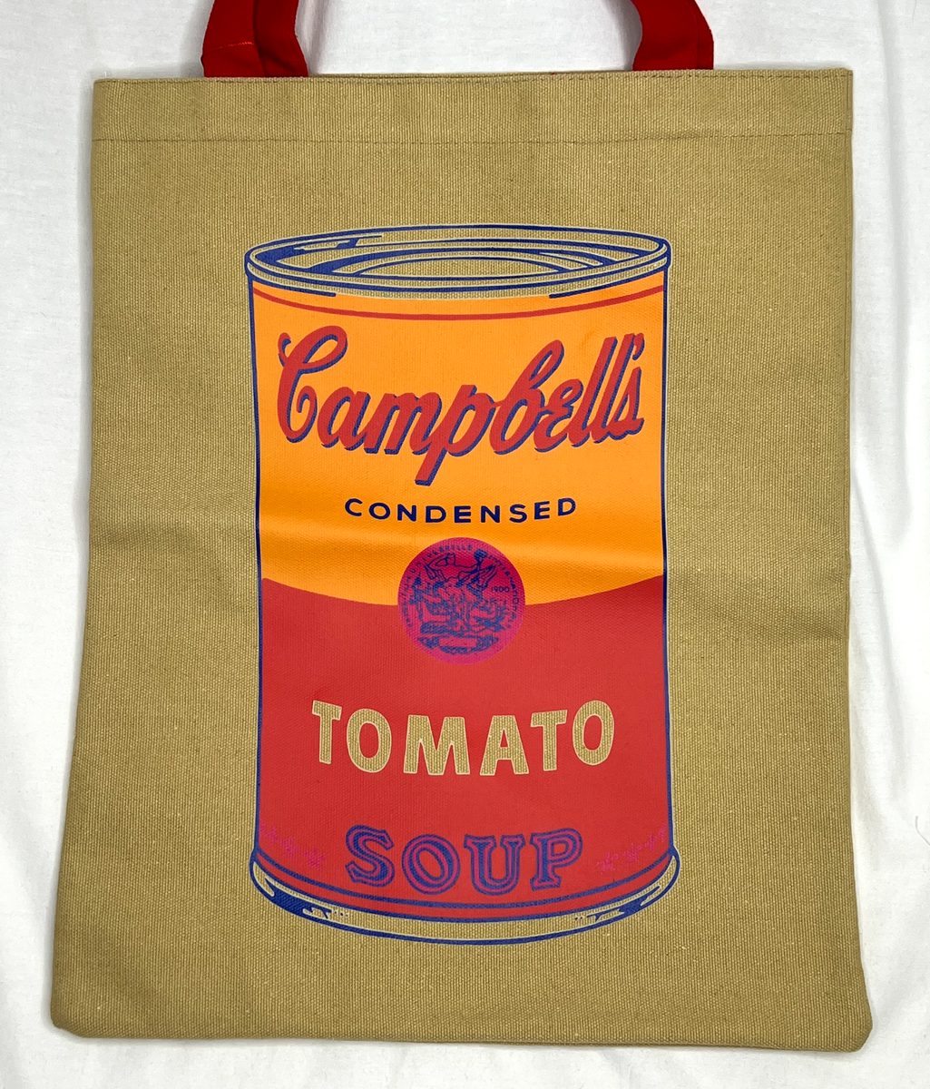 Andy Warhol Canvas Campbell's Soup Tote Bag New with Buttons