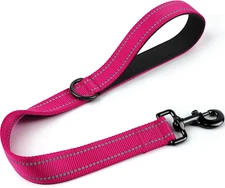Strong Short Dog Leash 2FT 1.2 Inch Wide Heavy Duty Traffic 2 ft Hotpink