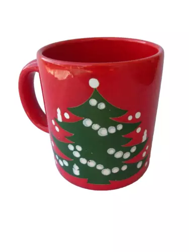 Vtg Waechtersbach Red Christmas Tree Mug Coffee Hot Cocoa Cup!  WEST GERMANY! 
