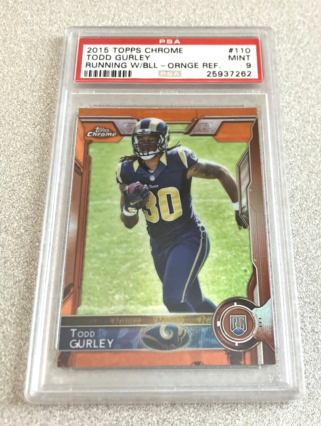 2015 Topps Chrome RC Orange Refractor #110 Todd Gurley Rams PSA 9 MINT
