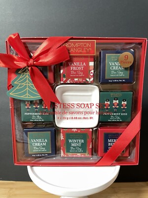 Brompton & Langley Hostess Soap Christmas Variety Set   8 Mini Soaps And Dish