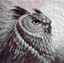 Black Owl Bead Embroidery Kit   DIY Handmade Beading Craft Set