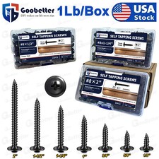  8x 1/2 1-1/2" Black Phillips Modified Truss Head Wood Screws Assortment 1Lb/Box