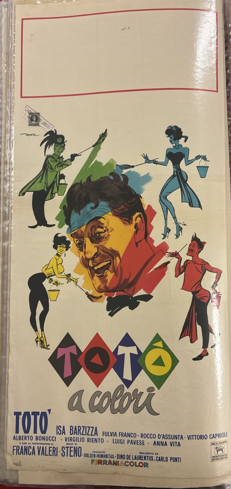 Locandina originale film Totò a colori (1952) - Regia di Steno