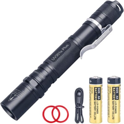 UV Taschenlampe 365nm mit LG UV LED Quelle, schwarzer Filter optische Linse