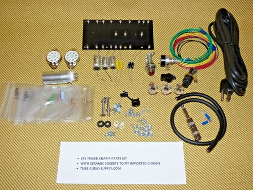 TWEED CHAMP 5F1 PARTS KIT with Switchcraft, Mallory, Ceramic sockets, DIY kit