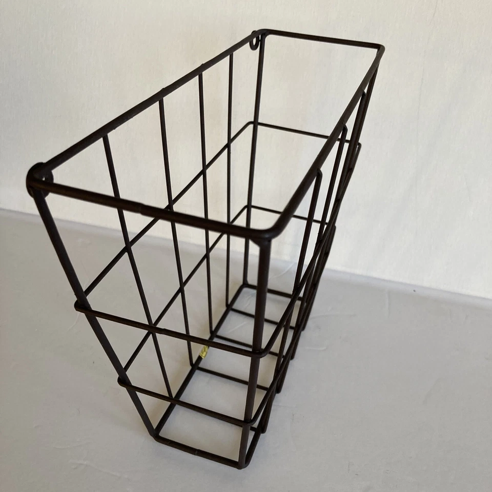 7.5” Rustic Wire Hanging Basket, Farmhouse, Mail Holder, Organizer - Image 2 of 4