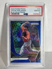 2020 Panini Prizm Justin Verlander Blue Mojo Prizm /175 PSA 10 POP 1