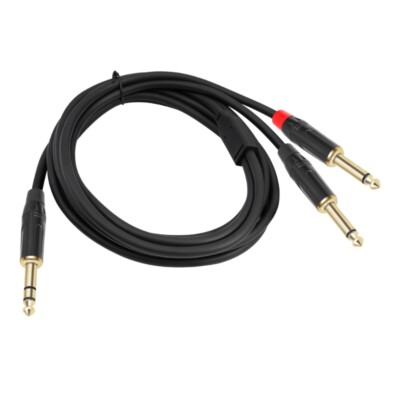 Flexible 1/4inch TRS Male to Two Mono Y Splitter Cable for Sound Systems