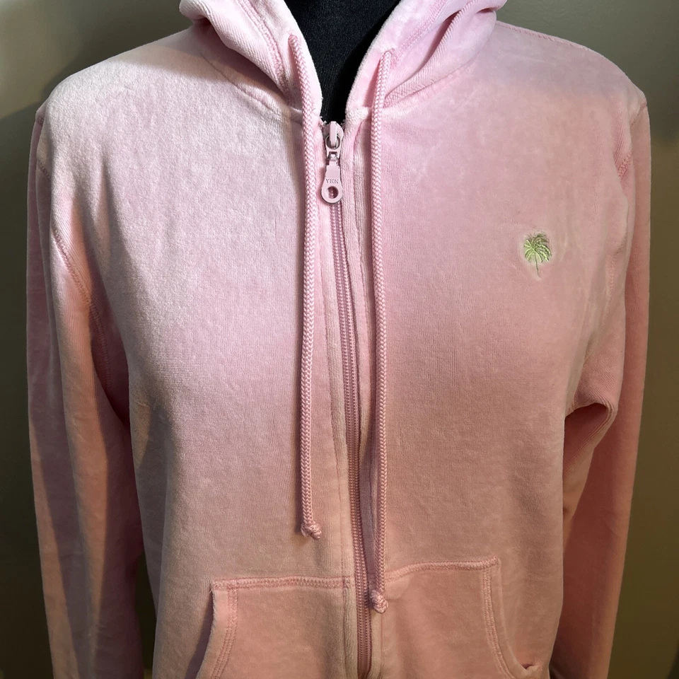 De colección Y2K Lilly Pulitzer Grande Cremallera Chaqueta Sudadera Terciopelo Rosa Sudadera con Capucha Foto 3 de 4