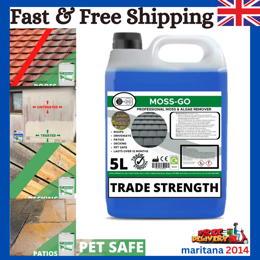 MossGo Moss Killer For Driveway Roofs Acts As A Moss Remover Moss