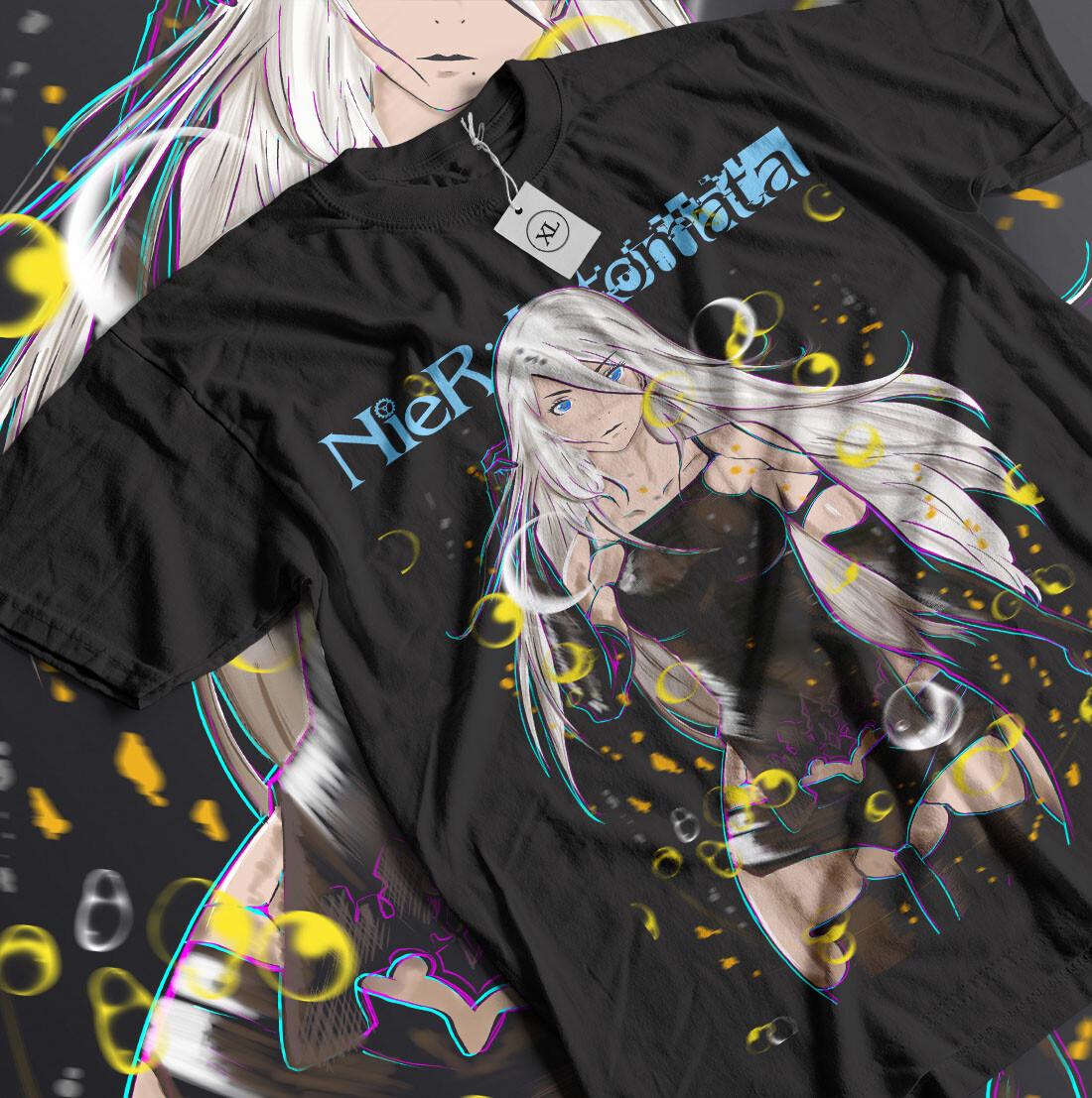 Nier Automata T-Shirt YoRHa 2A Anime Waifu Girl,Cyber Punk T-shirt