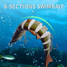 6PCS 21.5g Multi Jointed Bait 8-Segment Fishing Lures Swimbait Bionic Wobbler
