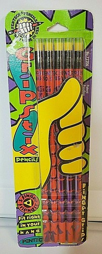 MATITE VINTAGE PENTECH GRIPSTIX FINGER GRIPS SIGILLATE #72206 ARANCIONE - Foto 1 di 9