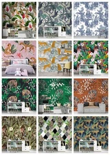 3D Animals Pattern Leaves Self-adhesive Wallpaper Removable Wallpaper Wall Mural