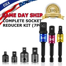 7-pack 3/8" to 1/4" 1/2 inch Drive Ratchet SOCKET ADAPTER REDUCER Air Impact Set