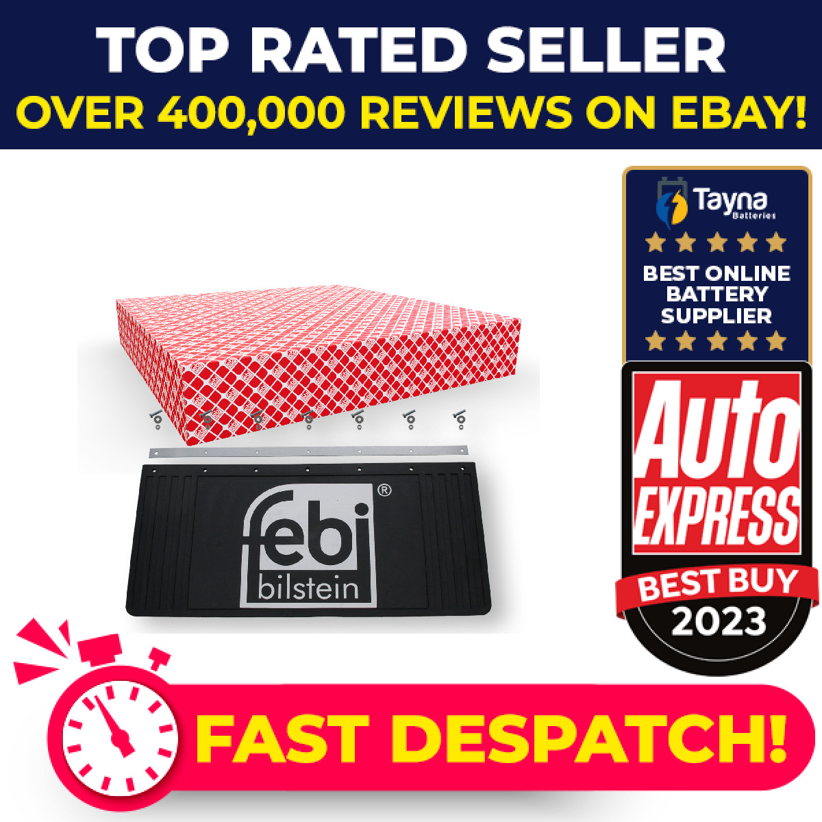 Pair of CV Truck Lorry mud flaps with fixings 300x650 Febi 30810 Brand New