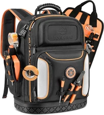 Backpack Tool Bag Heavy Duty, Electrician Tool Backpacks for Men HVAC Constructi