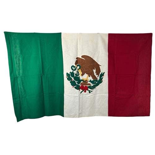 1960s Vintage Mexico Flag Emerson Flag Mfg. Co. San Francisco Cotton