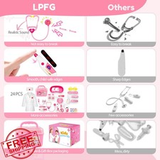 LPFG Toddler Doctor Kit Pink 3-5 Years Pretend Play Costume Toy