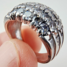 CZ Cluster Ring Size 5 3/4 Sterling Silver 925 Vintage