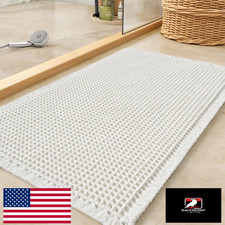 Waffle Bath Mat Rug 17"x24" - Super Absorbent, Non-Slip, Ultra Soft, Washable