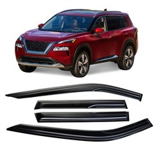 Tape-On Side Window Visor Deflectors Rain Guards Designed for Nissan Rogue 20...