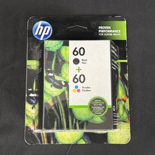 HP 60 Black  Tri-color Ink Cartridges 2-Pack N9H63FN New Sealed Exp 2021