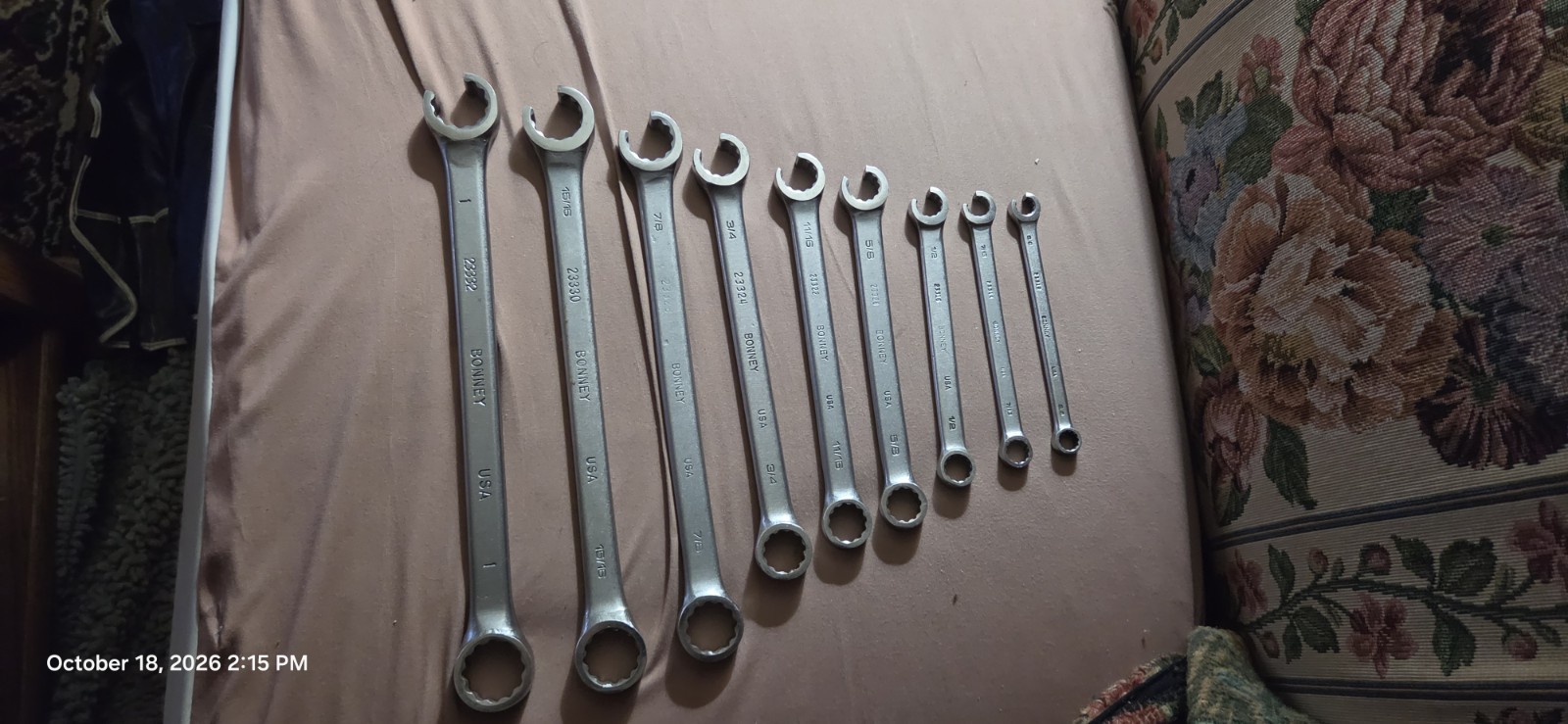 bonney 2233 Serries 9 Pieces Domestic Wrenches Made In The Usa