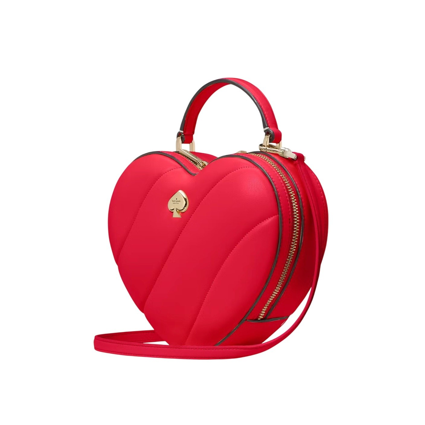 Kate Spade Love Shack Quilted 3D Heart Crossbody Bag in Ruby Red thumbnail 5