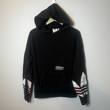 Adidas Adicolor Tricolor Trefoil Hoodie Men's S Black Pullover Sweatshirt