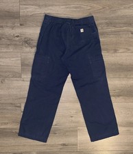 Carhartt Regular Fit Lightweight Boot Cut Carpenter Pants Womens 5 Regular Blue