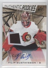 2021 SP Game Used Authentic Rookies Gold Jersey 38/99 Filip Gustavsson Auto 7ci