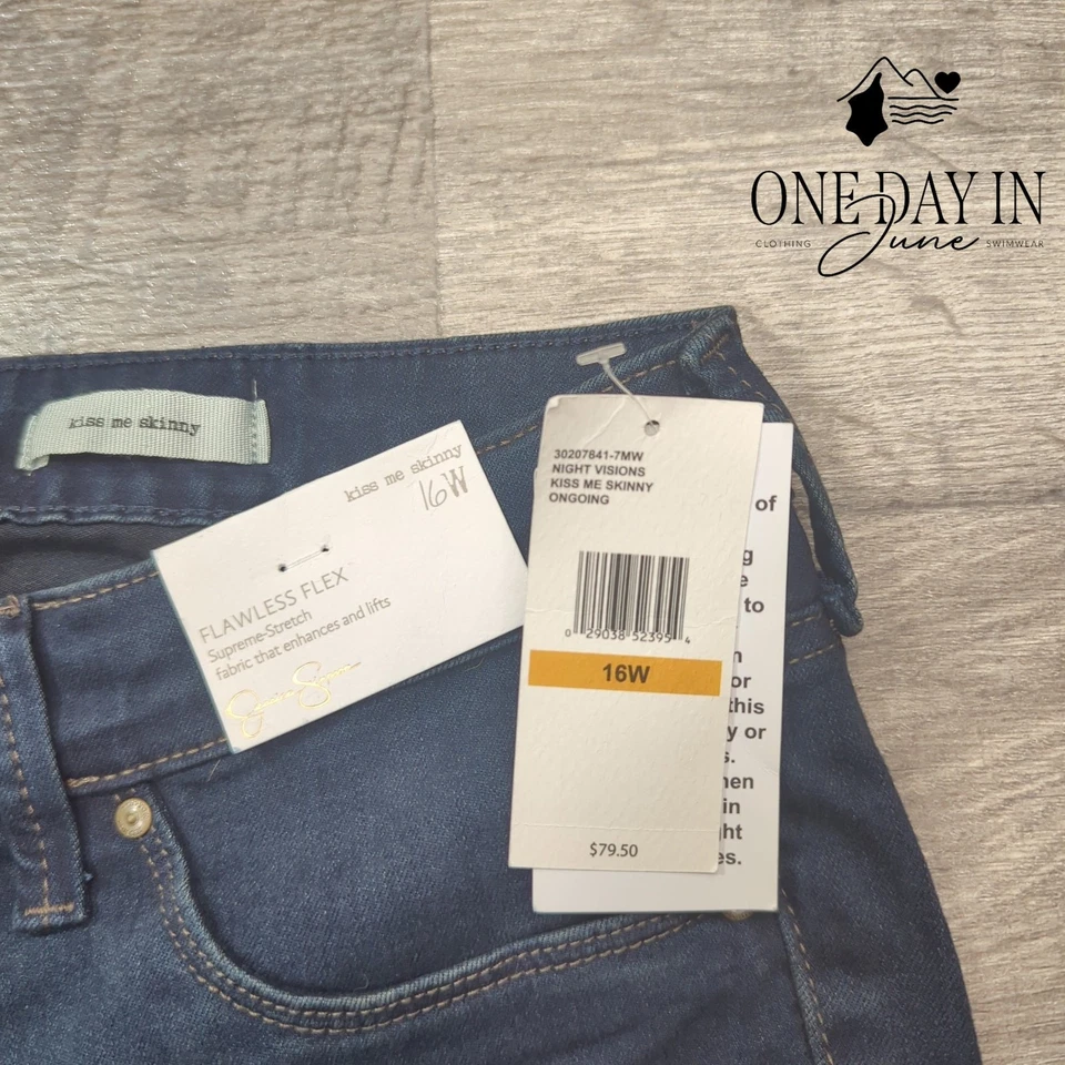 Jeans Jessica Simpson Talla Grande Kiss Me Ajustados Impecables Flexibles Talla 16W Foto 2 de 4