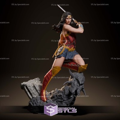 Wonder Woman With Sword Pose! Customizable 3D Printed! Painted or Unpainted!