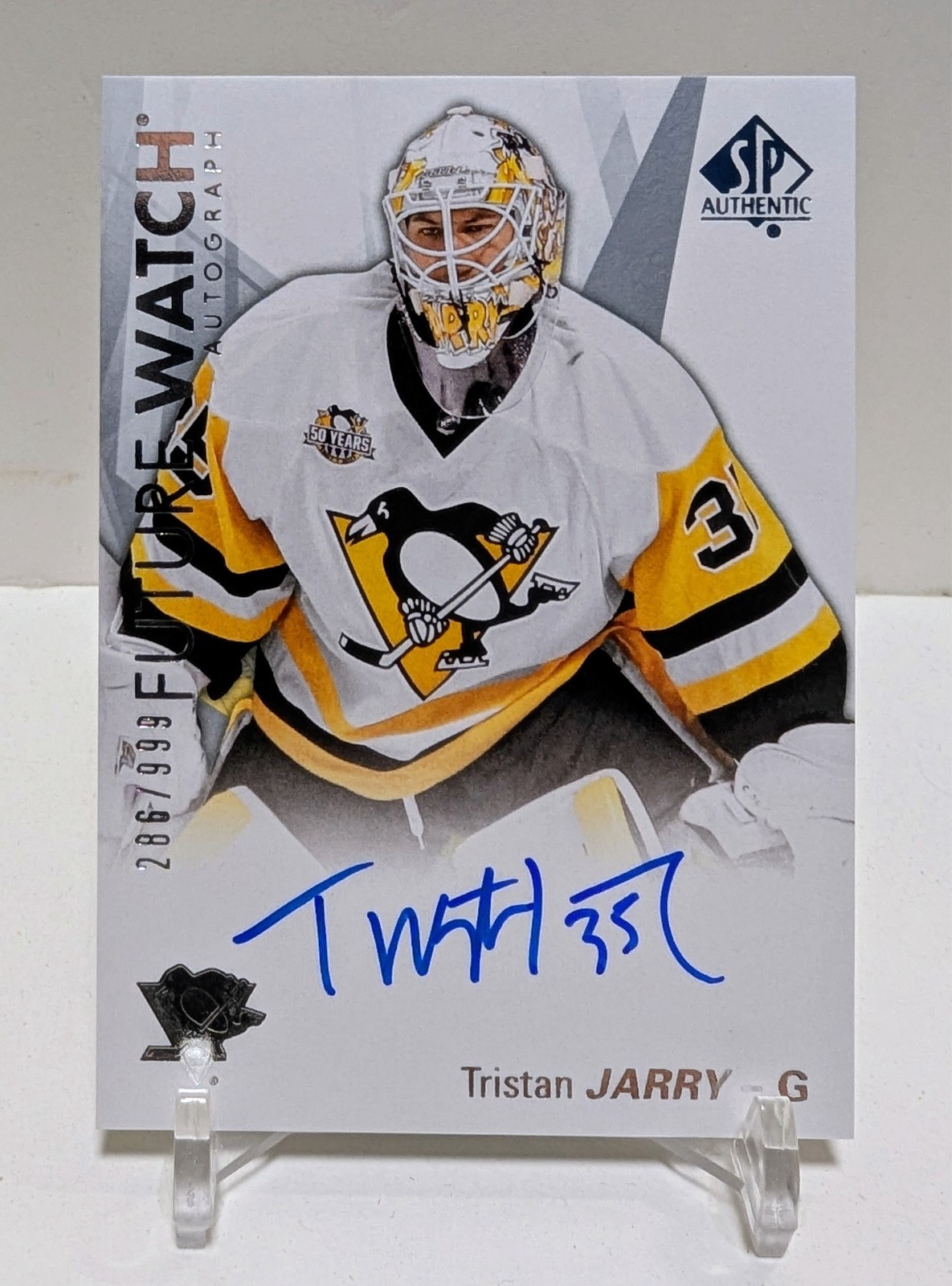 2016 Tristan Jarry Future Watch Auto /999 SP Authentic #197 Rookie RC Oilers