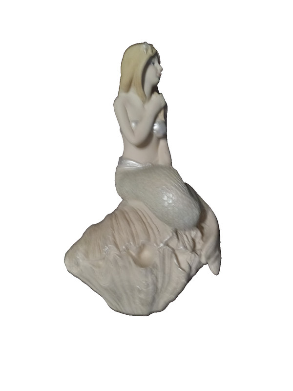 mermaid figurine vintage pastel pink and green