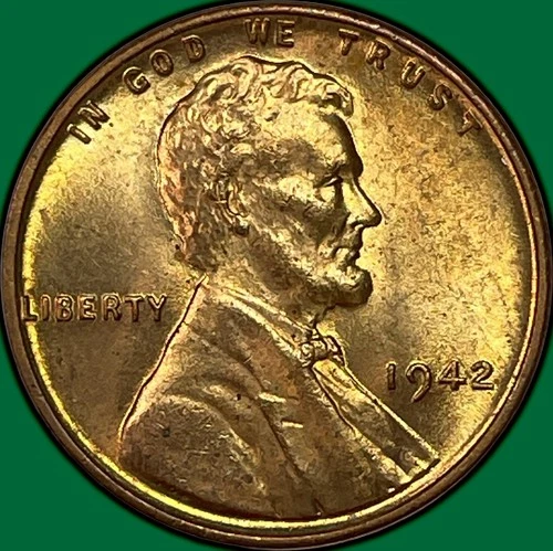 1942 Lincoln Wheat Cent Brilliant Uncirculated BU Coin #37656