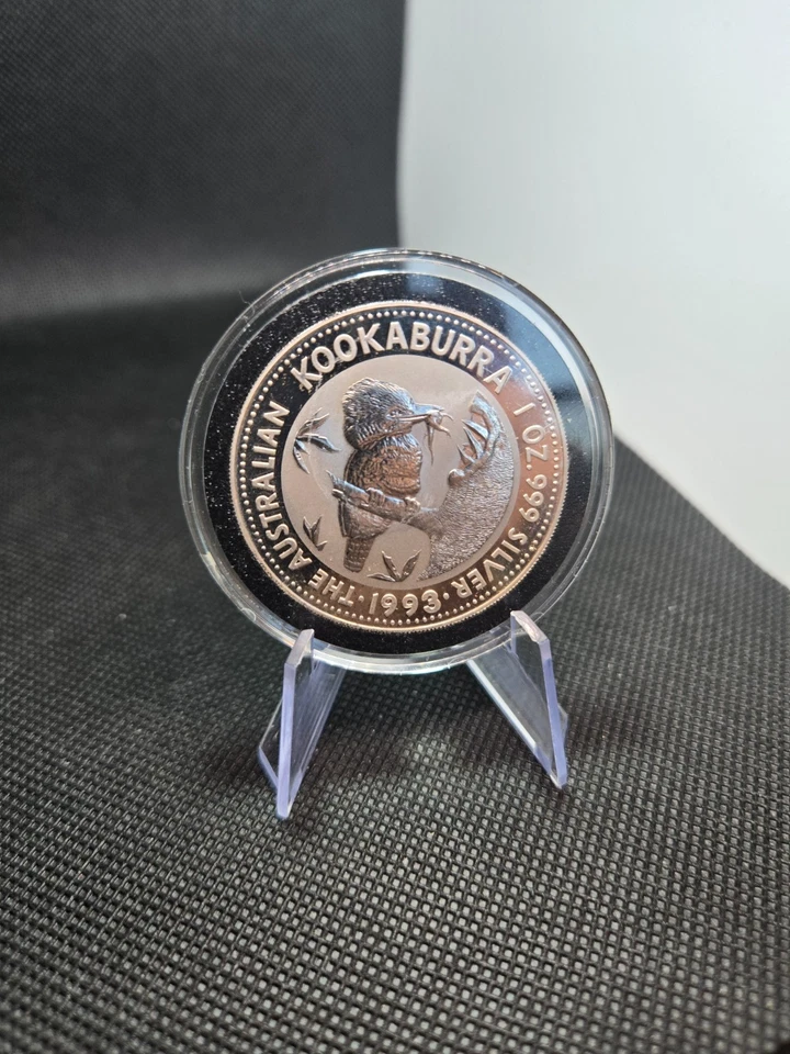 1993 Australia $1 Silver Kookaburra – 1 oz BU–MS–Early Series–Leslie Adonis Desi - Image 2 of 2